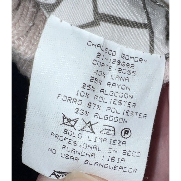 LS Ayres Zip Up Vest Mens Small Cream Cowl Neck Wool Blend Argentina Warm Preppy - Picture 7 of 10